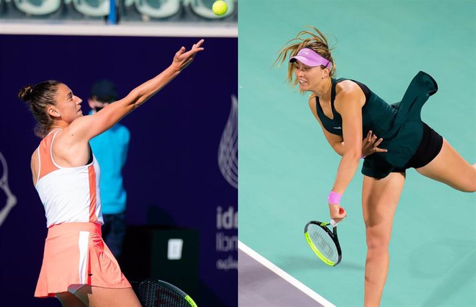 Sara Sorribes y Paula Badosa en el torneo de Abu Dabi de la WTA