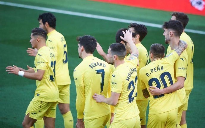 El Villarreal celebra su goleada ante el Celta de Vigo