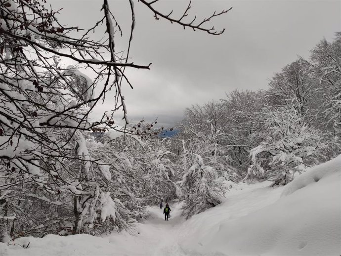 Nieve en el monte Gorbea