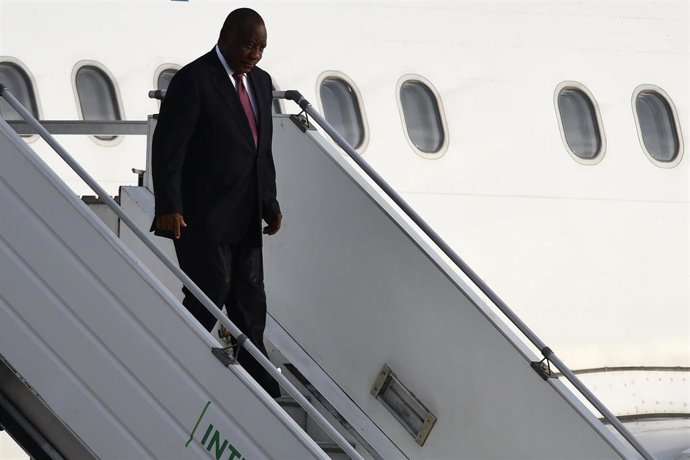 El presidente de Sudáfrica, Cyril Ramaphosa, llegando a la cumbre del G20