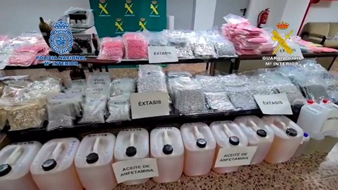 Imagen de la mayor intervención de droga sintética en una operación de la Policía y la Guardia Civil