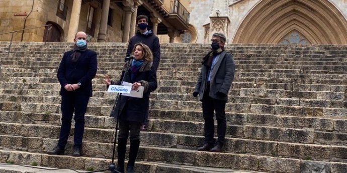 La candidata del PDeCAT a las elecciones catalanas, ngels Chacón, en un acto en Tarragona.