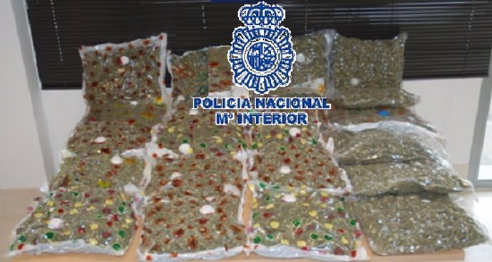 Paquetes de marihuana intervenidos por Policía Nacional en Granada