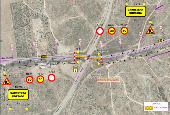 Nota Y Fotos Sobre El Corte De La Hu 5101 Que Une Calañas Con El Cerro Por Obras