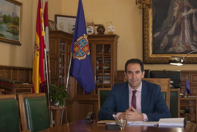 Imagen del alcalde de Palencia en el balance anual que realiza con Europa Press.