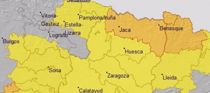 Aviso naranja por temperaturas mínimas en el Pirineo oscense y amarillo en diferentes puntos de Aragón.