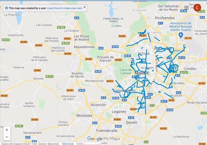 Google Maps ofrece información al instante sobre las calles despejadas de nieve en Madrid