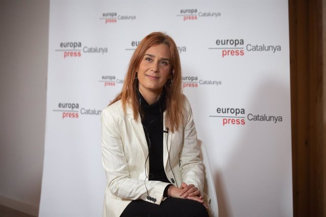 La candidata d'En Comú Podem a la presidència de la Generalitat, Jéssica Albiach, durant una trobada digital d'Europa Press. Catalunya (Espanya), 11 de gener del 2020.