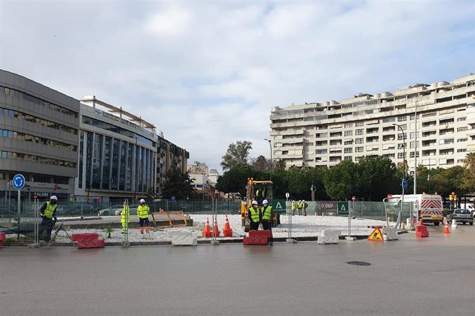 Inicio de las obras de reurbanización del entorno de la plaza de la Solidaridad de Málaga