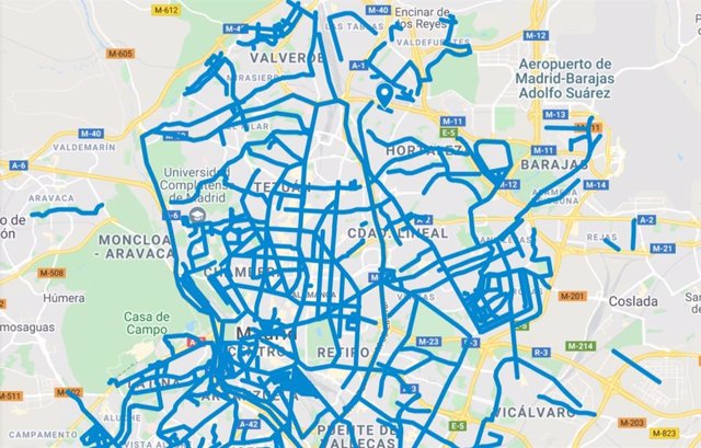 Este es el mapa para consultar qué calles están limpias de nieve en Madrid