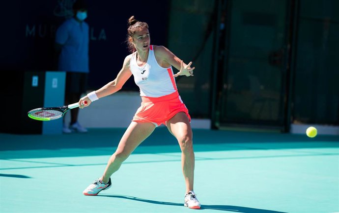 Sara Sorribes en el torneo de Abu Dabi