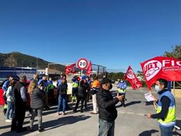 Imagen de archivo de la jornada de huelga convocada por UGT en las estaciones de ITV gestionadas por Veiasa.