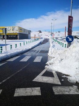 Parque Comercíal Abadía en Toledo, tras la nieve