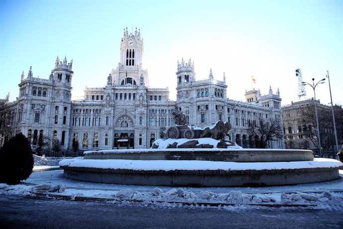 Plaza de Cibeles en Madrid (España), a 11 de enero de 2021.