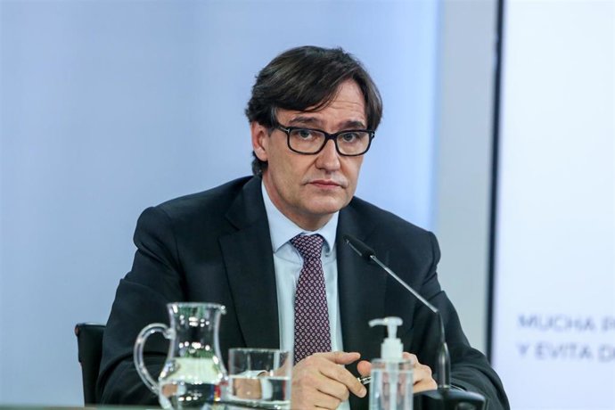 El ministro de Sanidad, Salvador Illa durante una rueda de prensa convocada ante los medios posterior al Consejo de Ministros, en La Moncloa, Madrid, (España), a 12 de enero de 2020.