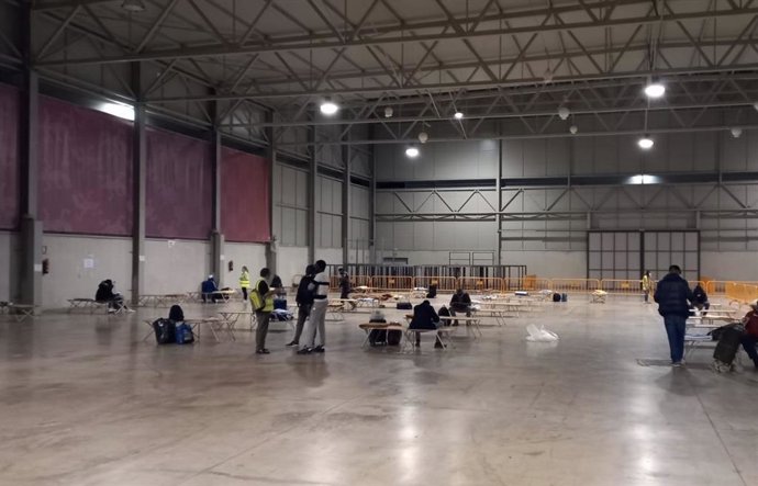 El Jaén Arena habilitado como albergue de temporeros/Archivo