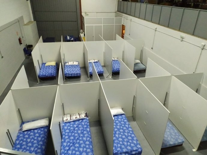 Recurso habilitado por Cáritas de Segorbe Castellón con camas para personas sin hogar