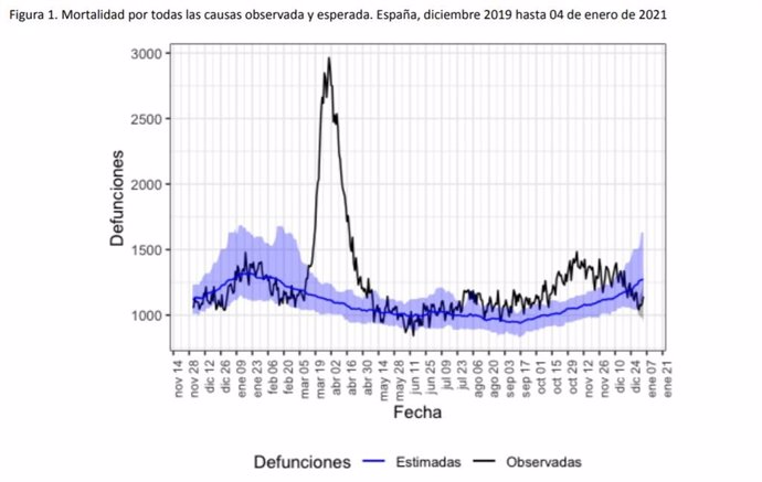 Datos sobre el exceso de mortalidad en España en 2020