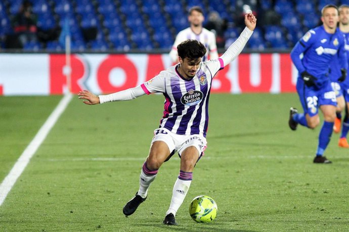 Joao Pedro Neves "Jota" in action during La Liga football match played between Getafe CF and Real Valladolid CF at Coliseum Alfonso Perez on January 02, 2021 in Getafe, Madrid, Spain.