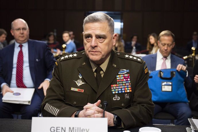 04 March 2020, US, Washington: General Mark Milley, Chairman of the Joint Chiefs Of Staff, testifies during the Senate Armed Services Committee hearing on the Department of Defense budget. Photo: Michael Brochstein/ZUMA Wire/dpa