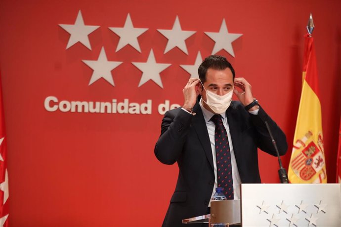 El vicepresidente, consejero de Deportes, Transparencia y portavoz de la Comunidad de Madrid, Ignacio Aguado