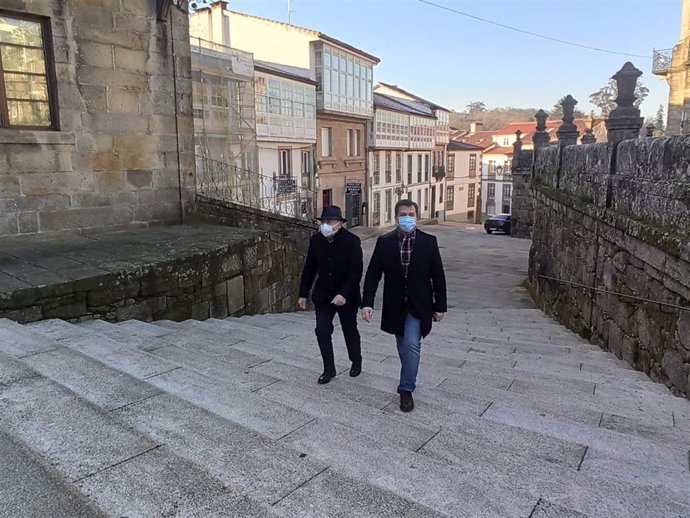 El delegado del Gobierno en Galicia, Javier Losada, y el secretario xeral del PSdeG, Gonzalo Caballero