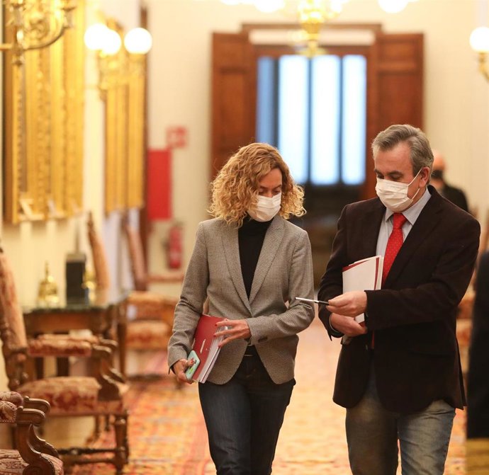 La presidenta del Congreso de los Diputados, Meritxell Batet, a su llegada a la reunión convocada con los componentes de la Mesa del Congreso de los Diputados, en Madrid, (España), a 13 de enero de 2020. La jornada de hoy además estará marcada por la re