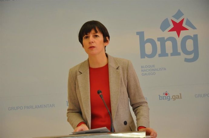 La portavoz nacional del BNG, Ana Pontón, en una rueda de prensa