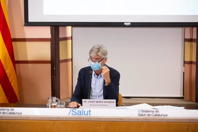 El secretari de Salut Pública de la Generalitat, Josep Maria Argimon, en una roda de premsa a la Conselleria de Salut. Catalunya (Espanya), 22 de setembre del 2020.