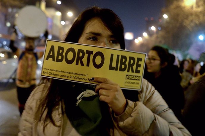 Protestas en Chile a favor del aborto.