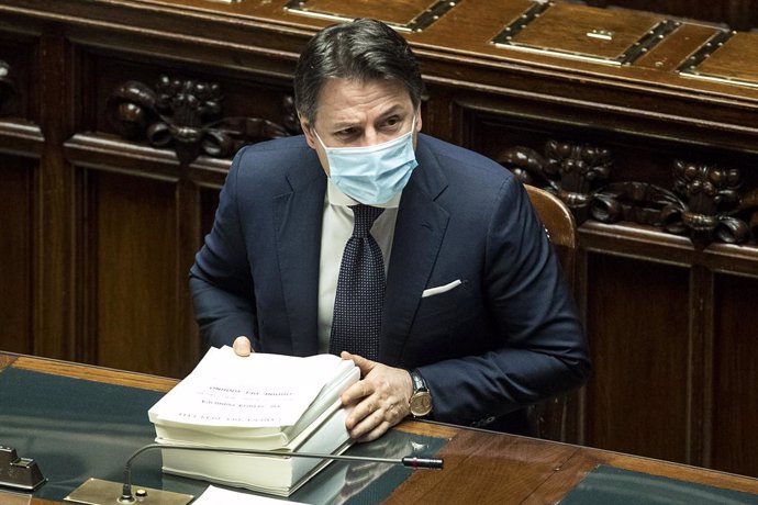 27 December 2020, Italy, Rome: Italian Prime Minister Giuseppe Conte attends a session at the Italian Chamber of Deputies for a final vote on the Budget Law. Photo: Roberto Monaldo/LaPresse via ZUMA Press/dpa