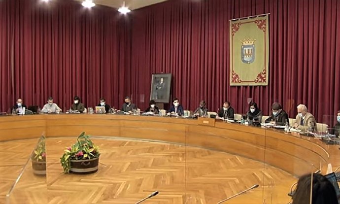 Pleno del Ayuntamiento de Logroño de enero de 2021.