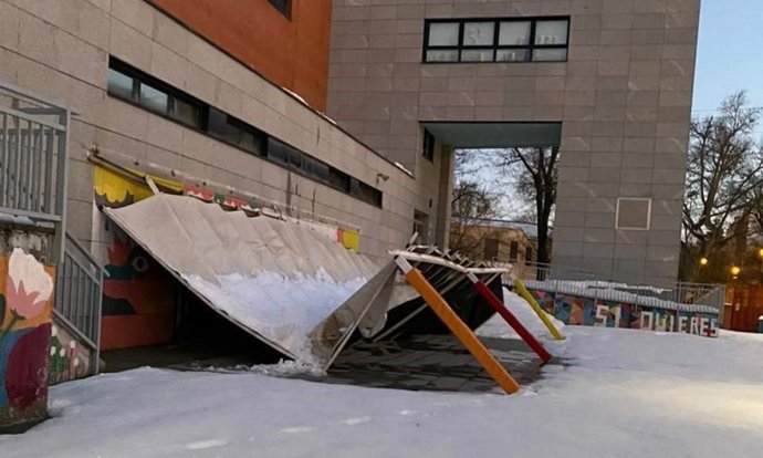Daños en un colegio de Madrid ocasionados por 'Filomena'