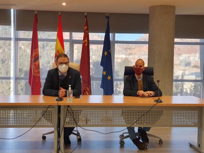 El alcalde de Lorca, Diego José Mateos, en la reunión del Comité Municipal de Seguimiento Covid-19