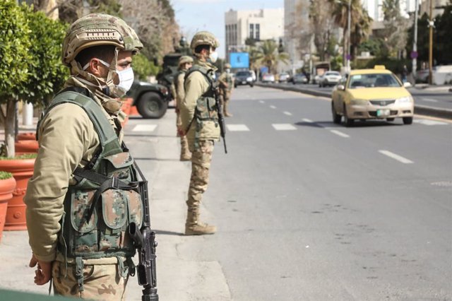 Soldados de Jordania durante la pandemia de coronavirus