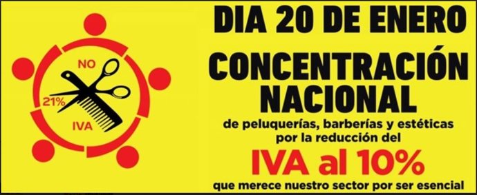 Cartel de la movilización del sector de la imagen personal