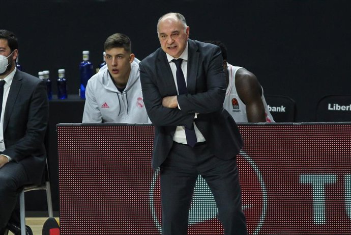 Pablo Laso durante un partido del Real Madrid