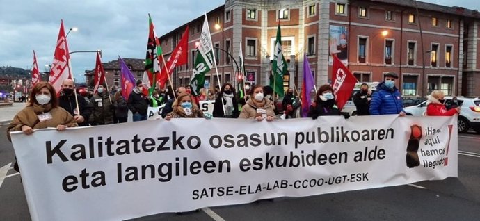Manifestación de trabajadores de Osakidetza en Bilbao