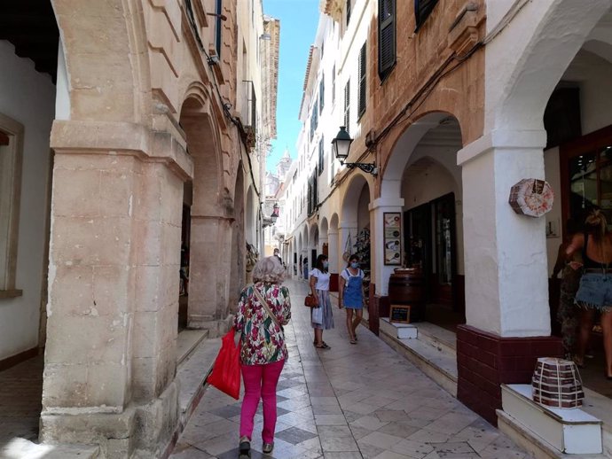 Calles peatonales del centro de Ciutadella.