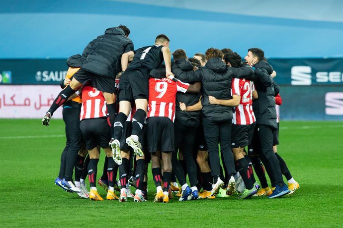 Victory of Athetic Bilbao during the Spanish SuperCup Second Semifinal between Athletic Club Bilbao and Real Madrid Club de Futbol at La Rosaleda Stadium on January 14, 2021 in Malaga, Spain.