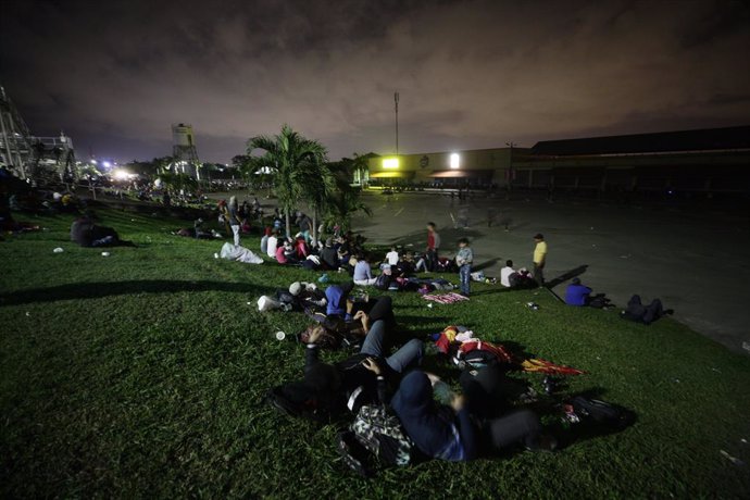 Preparación para una 'caravana' migratoria en San Pedro Sula