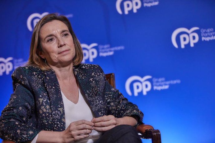 La portaveu del PP al Congrés, Cuca Gamarra, en una entrevista  d'Europa Press. Madrid (Espanya), 30 de desembre del 2020.