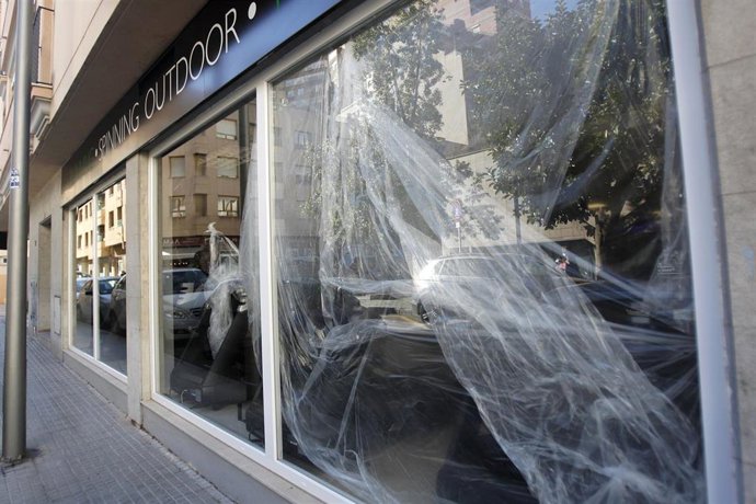 Un gimnasio cerrado en Palma.