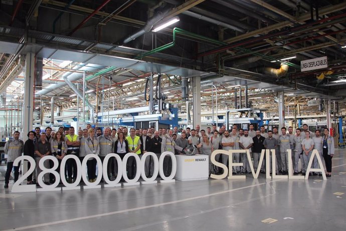 Imagen de archivo de 2018 cuando la factoría Renault en Sevilla alcanzó la fabricación de su caja de velocidades 28 millones.