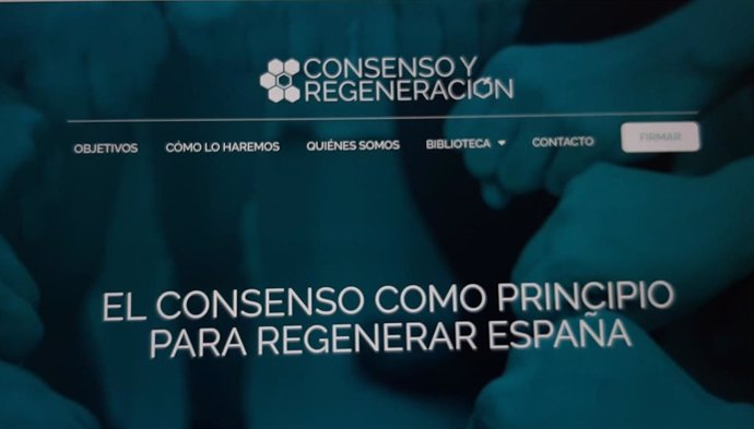 Página web de la platforma cívic Consenso y Regeneración