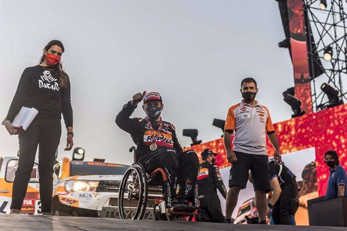 El piloto español Isidre Esteve en el Rally Dakar 2021