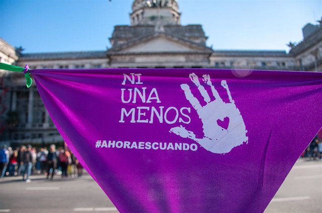 Manifestación en conta de la violencia de género en Argentina