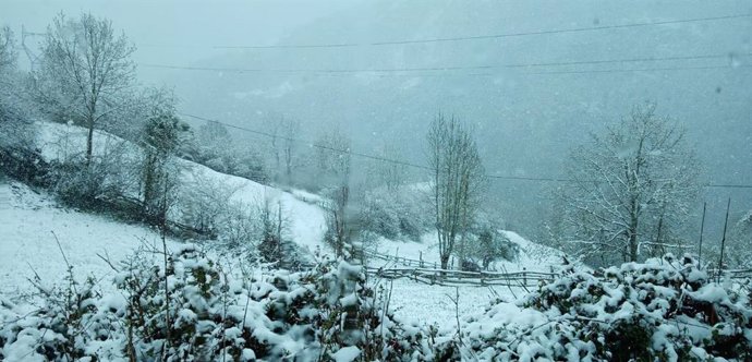 Imagen de archivo de nieve en Asturias