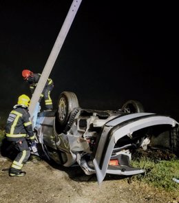 Accidente de tráfico mortal ocurrido en la recta de Tamaguelos, en Verín (Ourense).