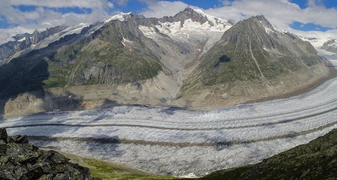 El glaciar Aletsch, el mayor en los Alpes